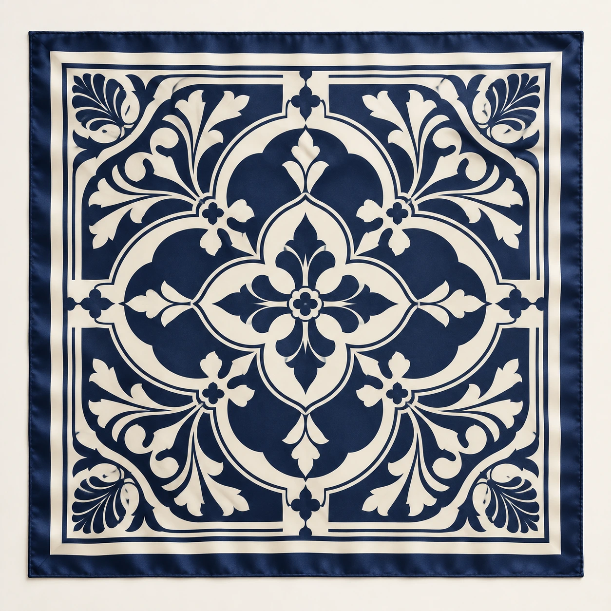 Geometric printed silk scarf