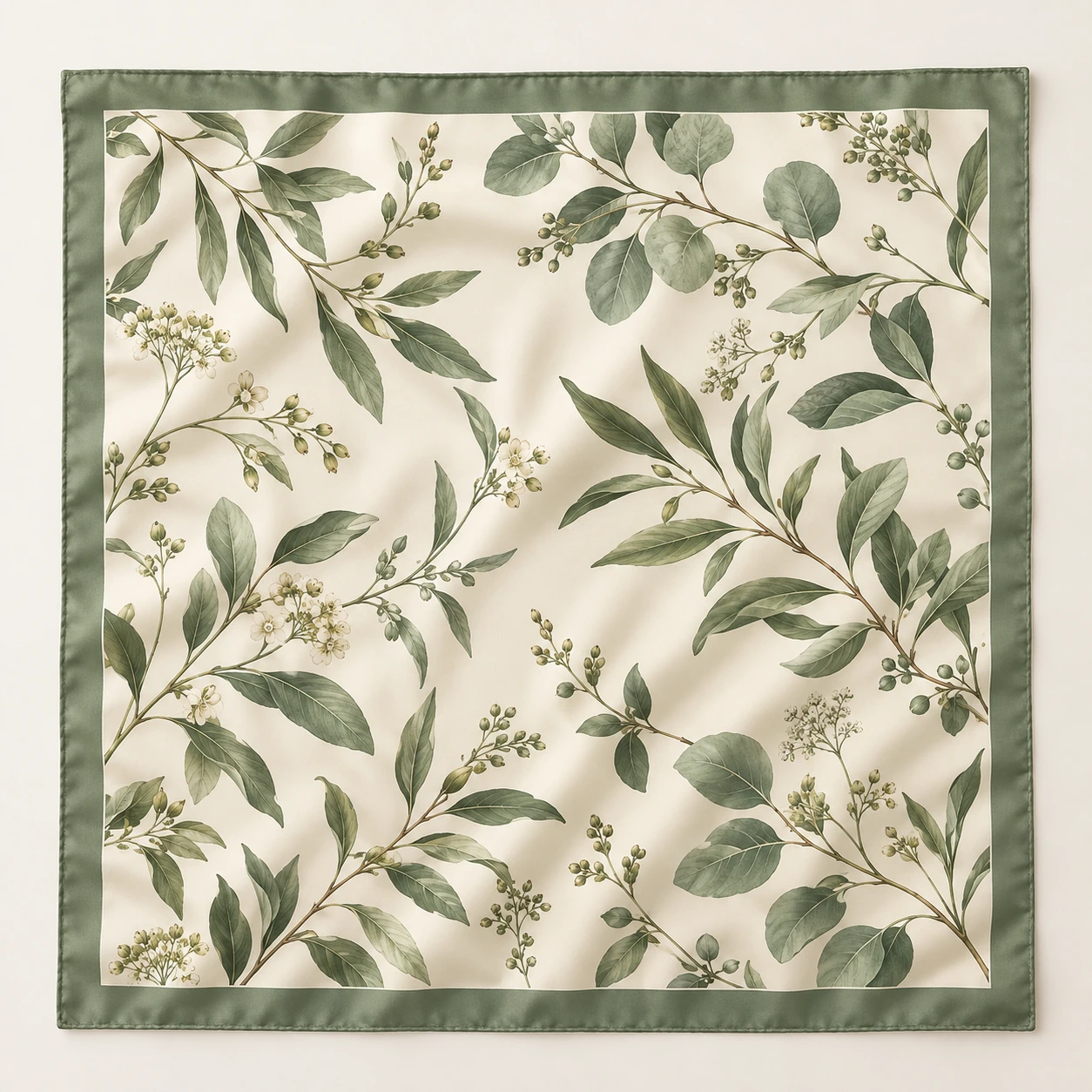 Botanical printed silk scarf