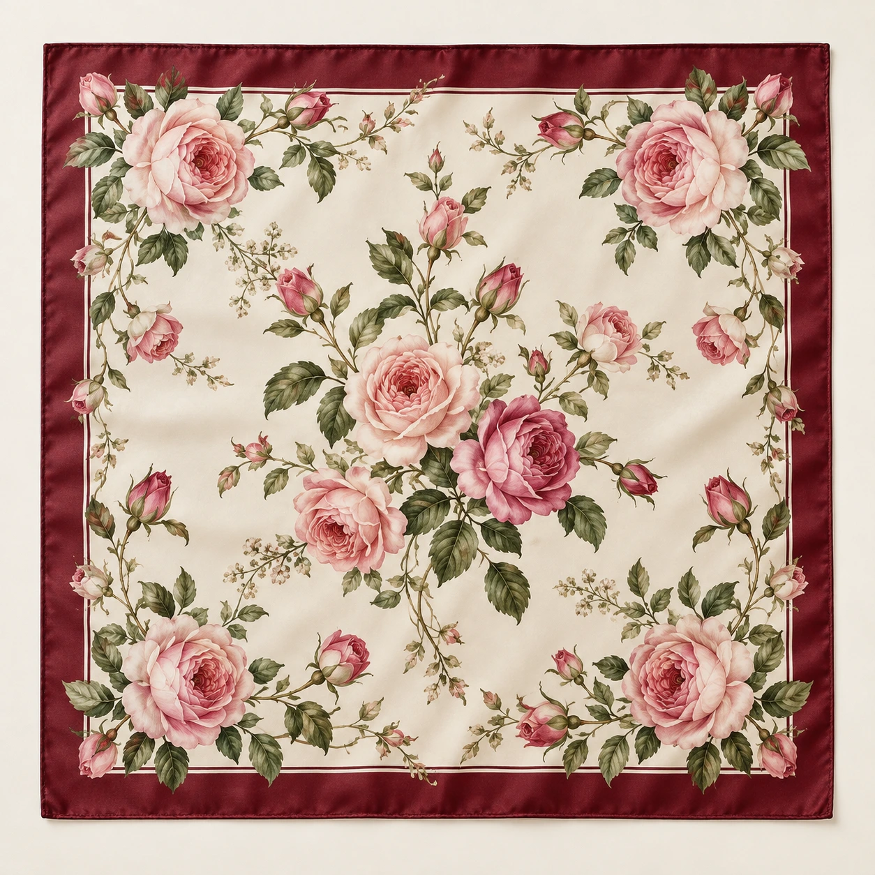 Floral printed silk scarf